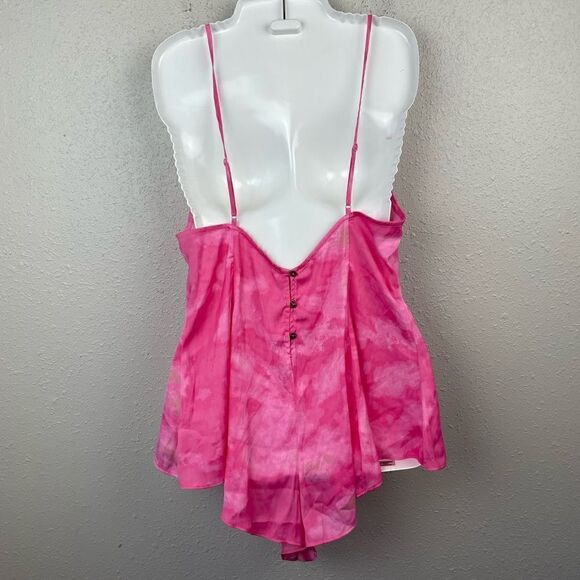 NWOT Free People Intimately Pink and White Lace Bodysuit Size L - Picture 4 of 7